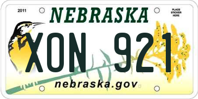 NE license plate XON921