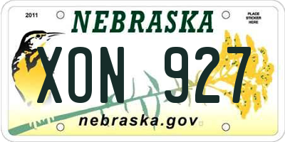 NE license plate XON927