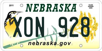 NE license plate XON928