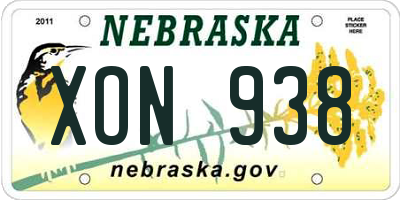 NE license plate XON938
