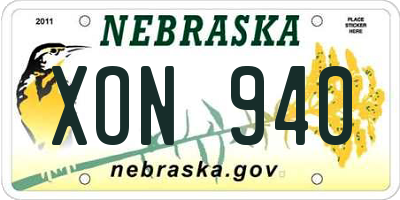 NE license plate XON940