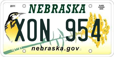 NE license plate XON954