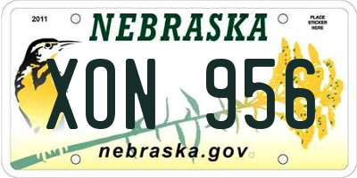NE license plate XON956