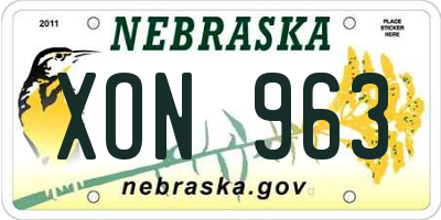 NE license plate XON963