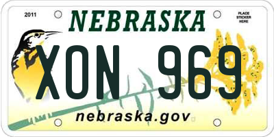 NE license plate XON969