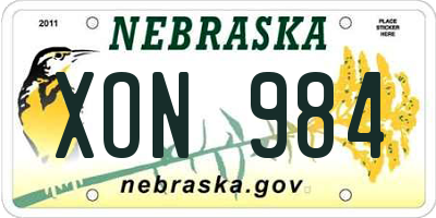 NE license plate XON984