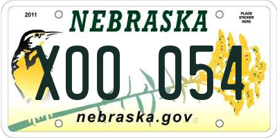 NE license plate XOO054