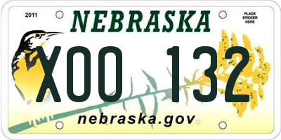NE license plate XOO132