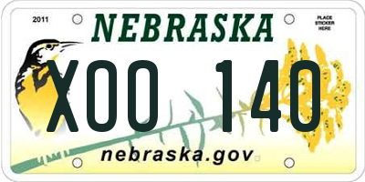 NE license plate XOO140