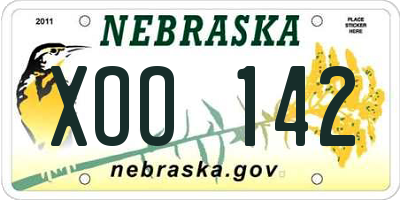 NE license plate XOO142