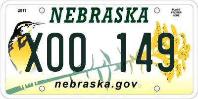 NE license plate XOO149
