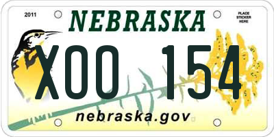 NE license plate XOO154