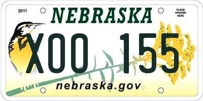 NE license plate XOO155