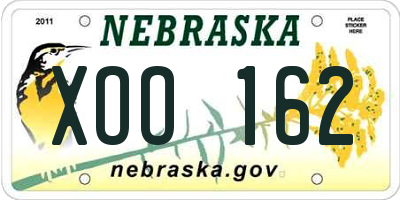 NE license plate XOO162