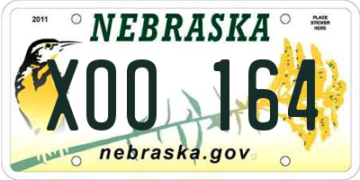 NE license plate XOO164