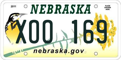 NE license plate XOO169