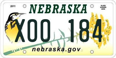 NE license plate XOO184