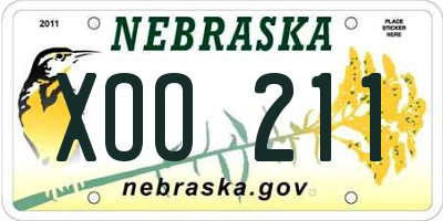 NE license plate XOO211