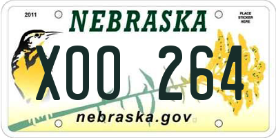 NE license plate XOO264