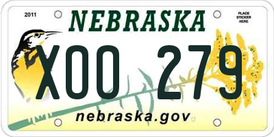 NE license plate XOO279