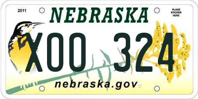 NE license plate XOO324