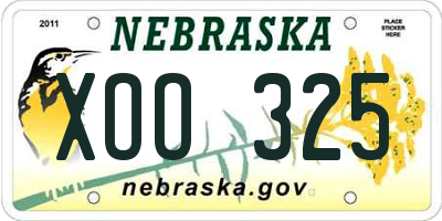 NE license plate XOO325