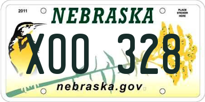 NE license plate XOO328