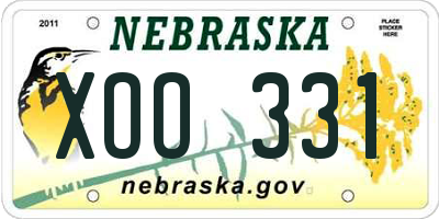 NE license plate XOO331
