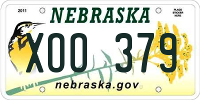 NE license plate XOO379