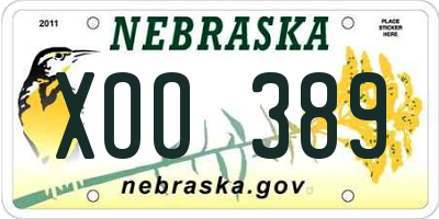 NE license plate XOO389