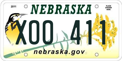 NE license plate XOO411