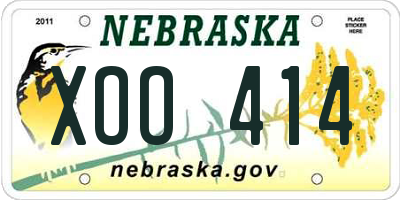 NE license plate XOO414