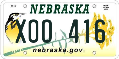 NE license plate XOO416