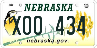 NE license plate XOO434