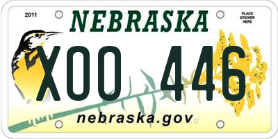 NE license plate XOO446