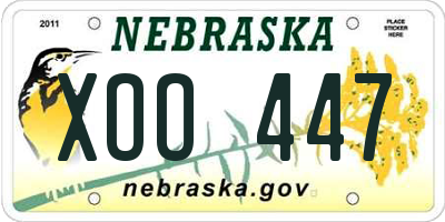 NE license plate XOO447
