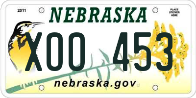 NE license plate XOO453