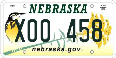 NE license plate XOO458