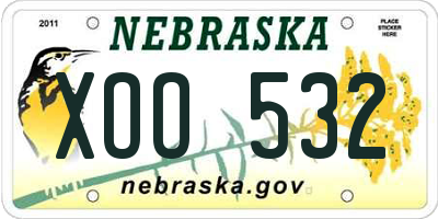 NE license plate XOO532