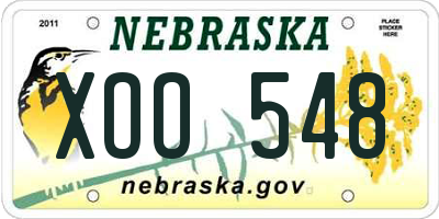 NE license plate XOO548