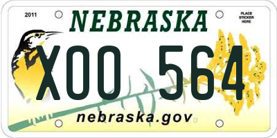 NE license plate XOO564