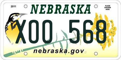 NE license plate XOO568