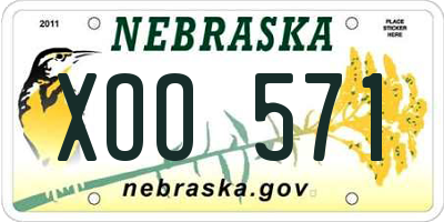 NE license plate XOO571
