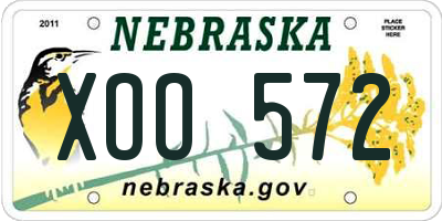 NE license plate XOO572