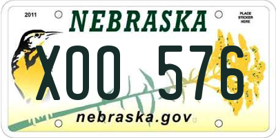 NE license plate XOO576