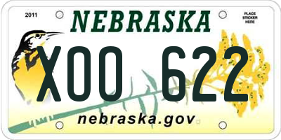 NE license plate XOO622