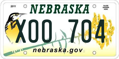 NE license plate XOO704