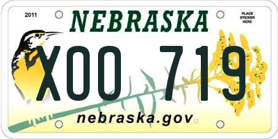 NE license plate XOO719