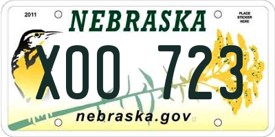 NE license plate XOO723