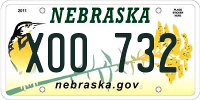 NE license plate XOO732